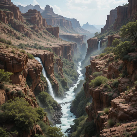 Waterfall in Canyonlands National Park, Utah, United States.の素材