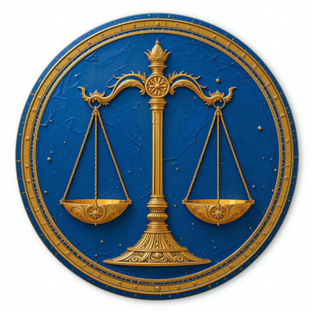 Scales of justice on a white background. Symbol of justice.の素材