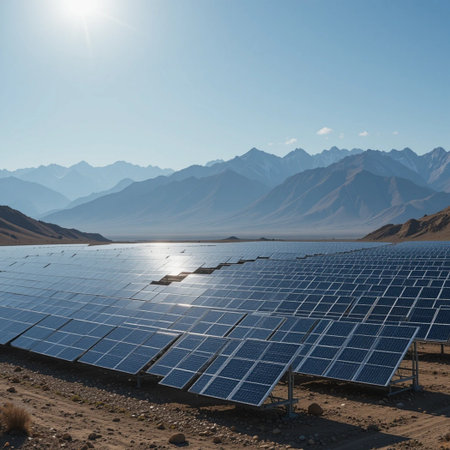 solar energy panels in tibet, jammu and Kashmir, Indiaの素材