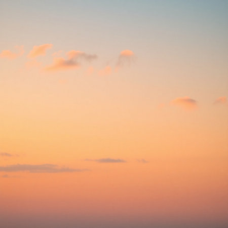 Sunset sky with clouds in twilight time. Natural background and texture.の素材