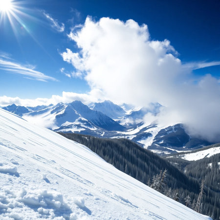 Winter in the Swiss alps (Braunwald, Switzerland)の素材
