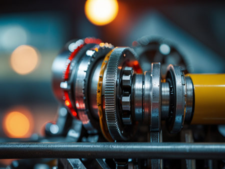 Detail of the gear mechanism of a car. Selective focus.の素材