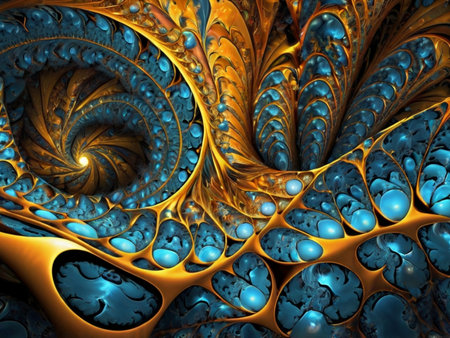 abstract fractal. Fractal art background for creative design. Decoration for wallpaper, desktop, poster, cover booklet. Print for clothes, t-shirt. creative illustration for designの素材