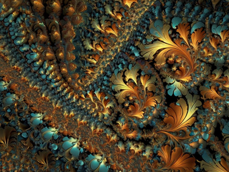 abstract fractal. Fractal art background for creative design. Decoration for wallpaper, desktop, poster, cover booklet. Print for clothes, t-shirt. creative illustration for designの素材