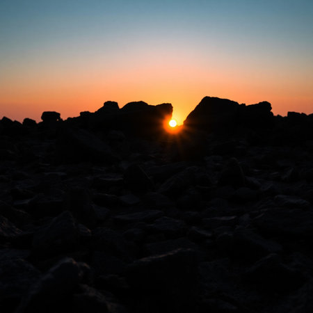 Sunset on the beach in Lanzarote, Canary Islands, Spainの素材