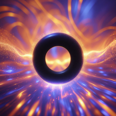 3D rendering of an abstract background with a sphere in the centerの素材