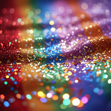 abstract multicolored background with bokeh defocused lightsの素材
