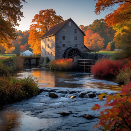 Mabry Mill in Autumn, Pennsylvania, United States of America.の素材