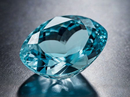 blue diamond on a dark background, close-up, shallow depth of fieldの素材