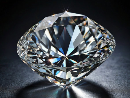 Brilliant diamond on a black background. Close-up.の素材