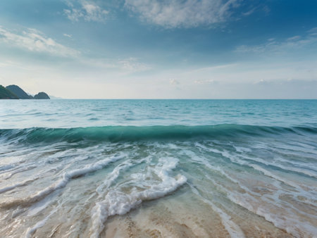 Beautiful beach and tropical sea. Nature composition and vibrant colors.の素材