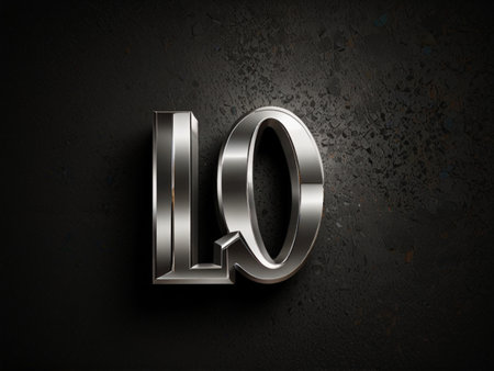 Illustration of a metallic number on a textured background - 10の素材