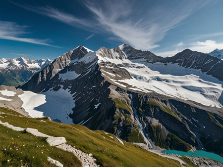 Mountain landscape. Alps, Switzerland, Europe. Beauty world.の素材