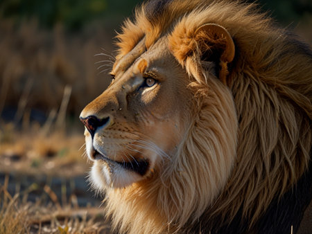 Lion in the Okavango Delta - Moremi National Park in Botswanaの素材