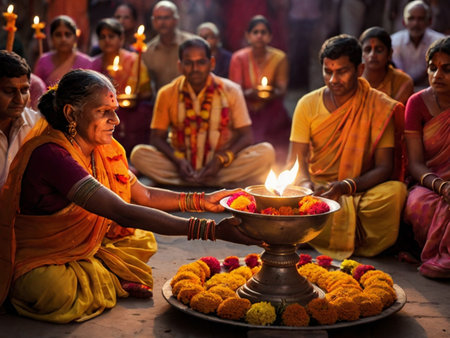 Unidentified people in the Pashupatinath Temple in Kolkata, West Bengal, India.の素材