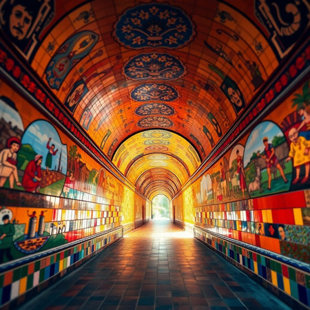 Interior of the corridor of the church of St. John the Baptist in Moscow, Russiaの素材