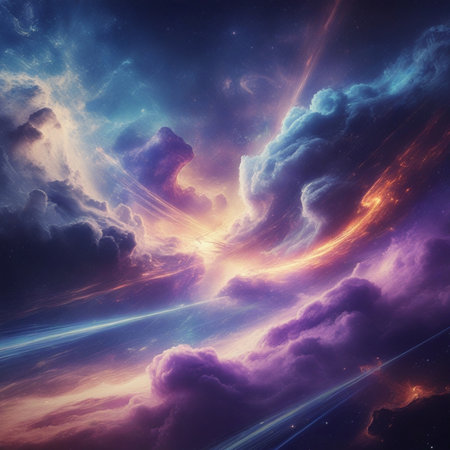 Abstract background - computer-generated image. Fractal art: cosmic nebula.の素材