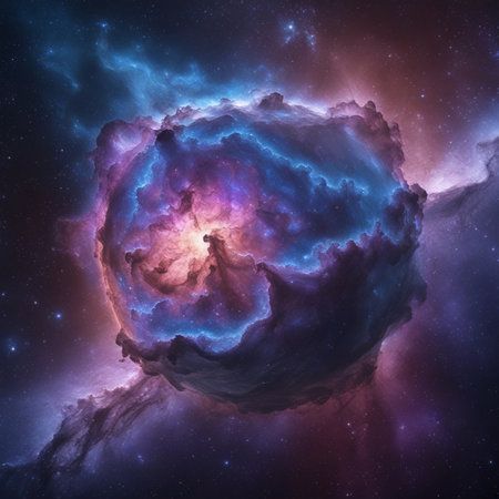 Galaxy and nebula. Colorful space. 3D renderingの素材