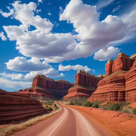 Road in Capitol Reef National Park, United States of America, USAの素材