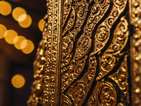 Thai style molding art in the temple, Thailand.の素材