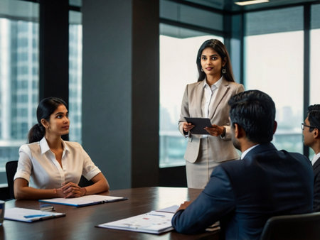 Group of business people working together in the office. Business team concept.の素材