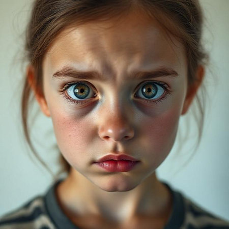 Portrait of a young girl with blue eyes. Close-up.の素材