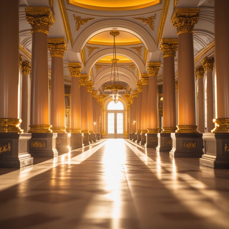The interior of the Royal Palace in St. Petersburg, Russia.の素材