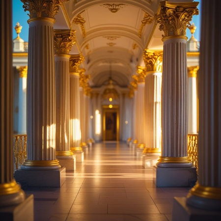 Interior of the State Hermitage, St. Petersburg, Russiaの素材