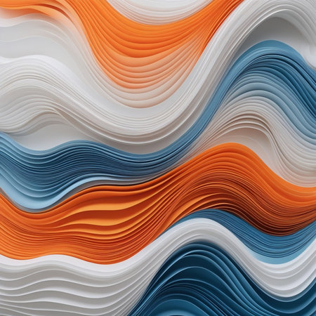 Abstract wavy background. 3d rendering, 3d illustration.の素材