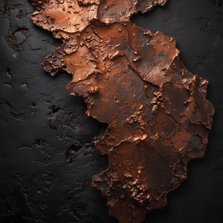 Rusty metal texture background. Top view with copy space for your textの素材