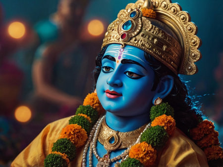 Hindu God Ganesha in Happy Dussehra festival of Indiaの素材