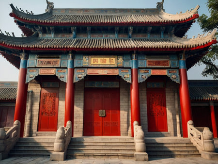ancient Chinese temple in the city of Beijing in China in east Asia.の素材