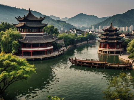 China, Henan Province, Jinzhong City, Jinzhong Scenic Areaの素材