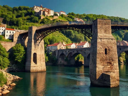 Old bridge over the Vltava river in Prague, Czech Republicの素材