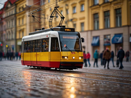 Tram in Prague, Czech Republicの素材