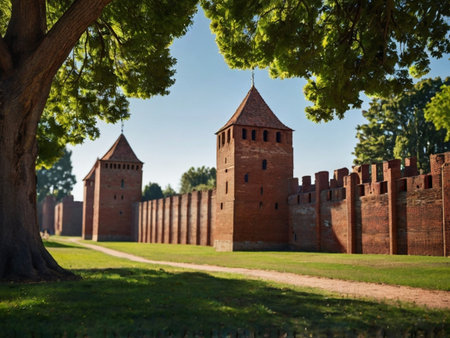 Medieval fortified walls of the Teutonic Order in Malbork, Polandの素材