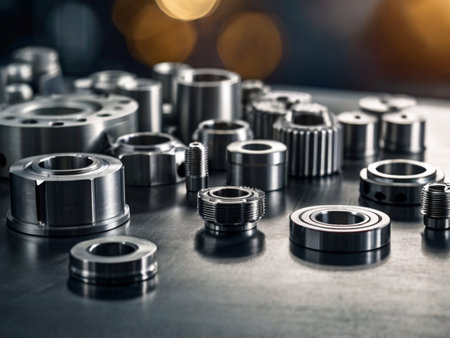 Metal parts and tools for the production of metal products, close-upの素材