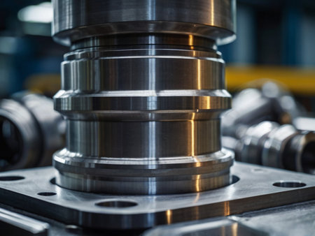 Metal parts and tools of the cnc lathe. Cnc machining center.の素材