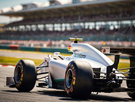 Lewis Hamilton of Scuderia Ferrari F1 races on training session in Jerez de la Frontera, Spainの素材