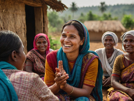 Unidentified Indian women in traditional clothes in Kolkata.の素材