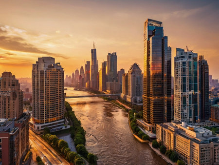 Shanghai Lujiazui Finance and Trade Zone of the modern cityの素材