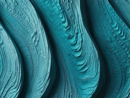 Abstract background of blue and turquoise waves. 3d renderingの素材