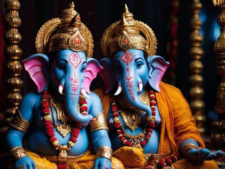 Lord Ganesha, Ganesh Chaturthi statue.の素材