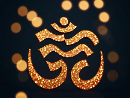 golden eid mubarak background with bokeh effectの素材