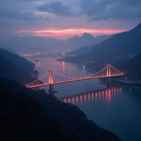 The Golden Gate Bridge in San Francisco at sunset, California, USAの素材