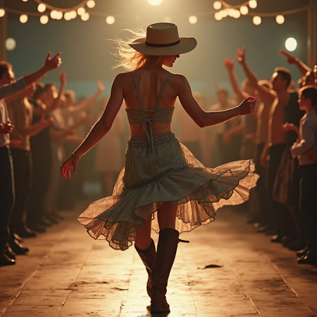 Beautiful young woman dancing flamenco in the night club.の素材