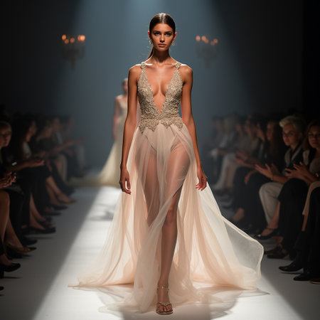 A model walks the runway at the Ines Di Santo Fall Winter 2013 fashion show during Mercedes-Benz Fashion Week in New York City.の素材