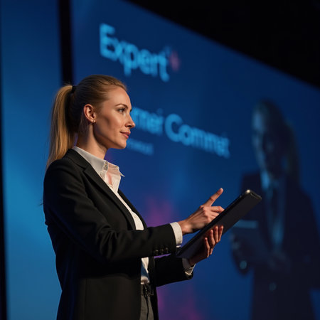 Fashion model wearing black suit presenting her new collection of clothes at 10th Istanbul Fashion Weekの素材