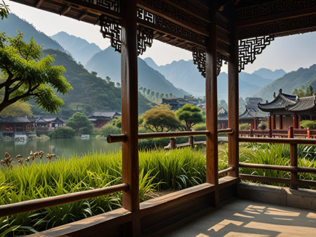 China, Guizhou Province, Guizhou City, Jinzhong City, Jinzhong Scenic Areaの素材