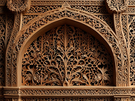 Detail of the Taj Mahal in Agra, Uttar Pradesh, Indiaの素材